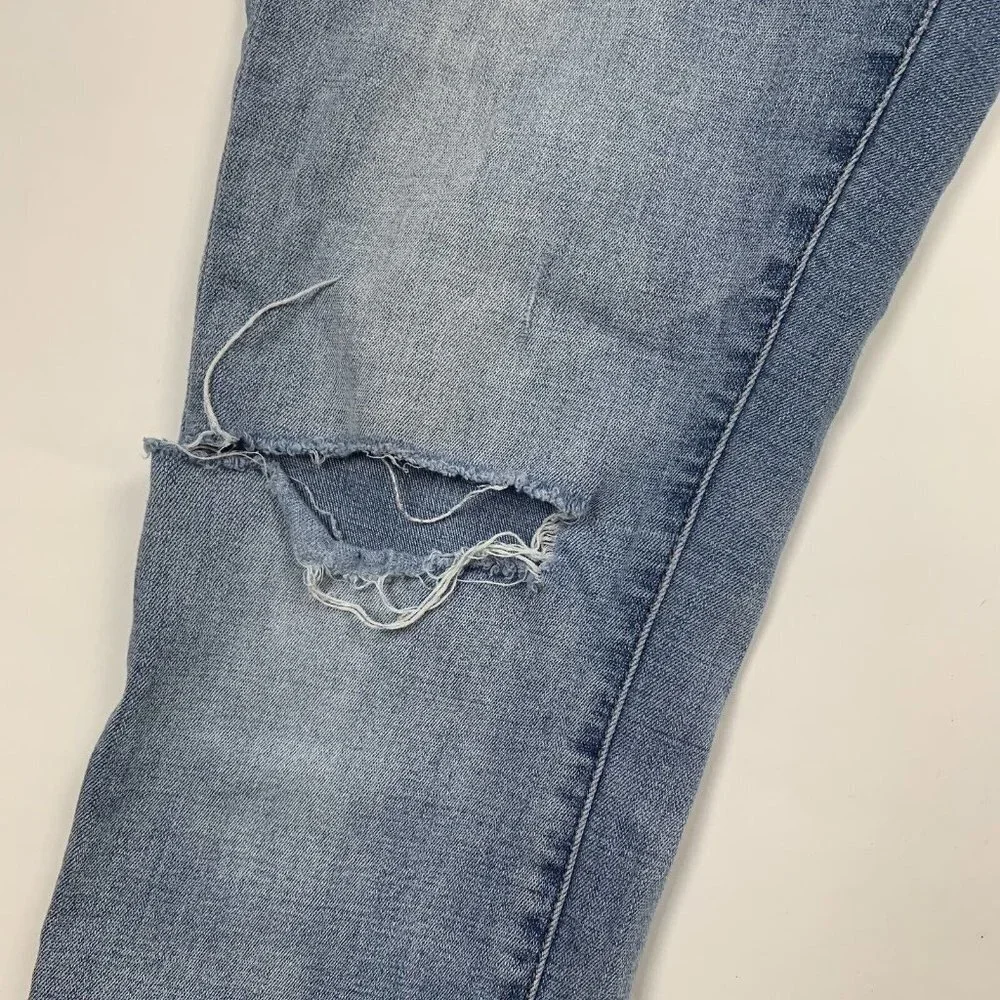 J Crew Jeans 28 Straight Leg Destroyed Distressed Medium Wash Women’s
